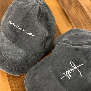 Gray Embroidered Caps
